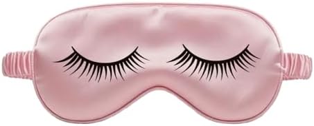 Mulberry Natural Silk Sleep Mask for Kids with Adjustable Elastic Strap, Super Cute Sleeping Eye Mask for Children, Size S, (Pink with Eyelashes) by NMMGlobal
