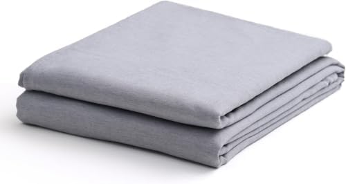 YnM 3-Side Zipper Duvet Cover for Weighted Blankets | Easy on, Easy Off Neutral Grey, 90"x90" by YNM