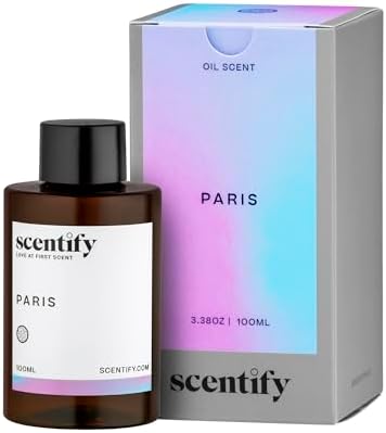 Scentify Paris Aroma Oil Refill Scent for Oil Diffusers - Berry, Floral, Amber, Powdery Scents - Luxurious Relaxing Aromatherapy Diffuser Fragrance 100ml, 3.38 oz by Scentify