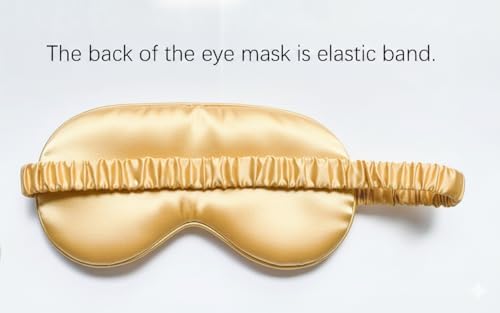 [3 Pack] QSYW Sleep Masks, Satin Eye Mask for Sleeping - Silky Eye Masks Bulk with Storage Bag & Elastic Strap, Golden - Image 3