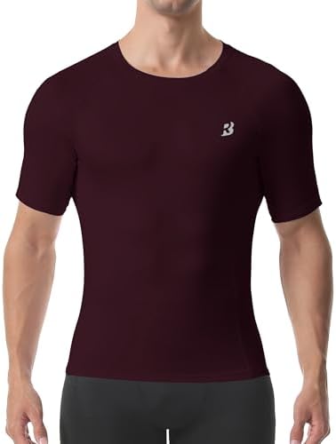 Roadbox Compression Shirt Men Short Sleeve, Cool Dry Base Layer Athletic Undershirts, Workout T-Shirt for Sports Gym Running - Image 2