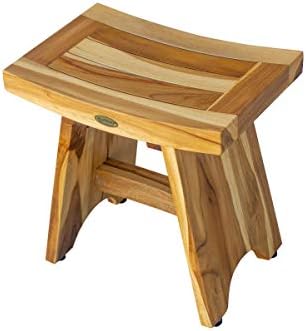 EcoDecors 18-Inch Teak Shower Stool, 300 lb, Compact Spa Seating - Image 4