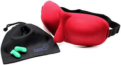 Wild Essentials Sweet Dreams Contoured Sleep Mask Kit with Travel Pouch and Earplugs Set ~ Red by WildEssentials