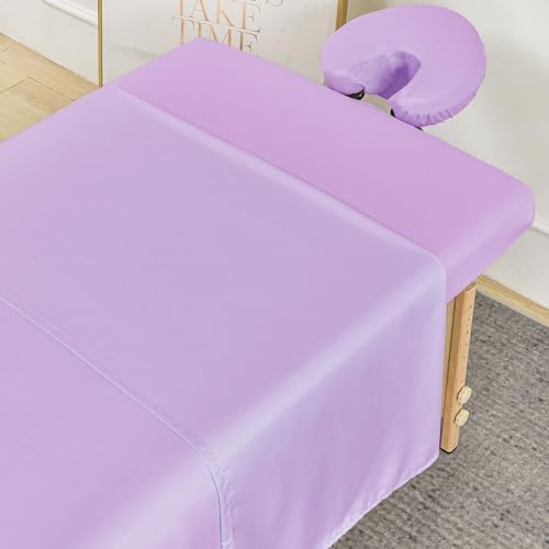 MRJ Microfiber Massage Sheet Set of 3 Pcs,for Massage Tables,Includes Massage Table Cover, Massage Fitted Sheet,and Massage Face Rest Cover,Lavender by MRJ-EmbracetheRemarkable