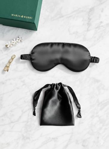 [3 Pack] QSYW Sleep Masks, Satin Eye Mask for Sleeping - Silky Eye Masks Bulk with Storage Bag & Elastic Strap,Black - Image 5