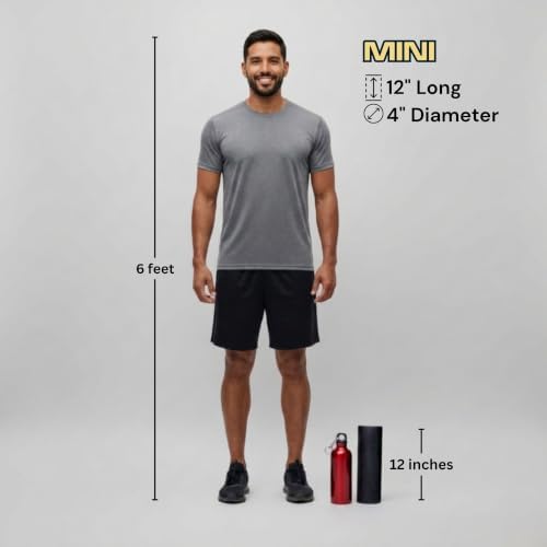 Foam Roller for Muscle Massage, Stiff Back Pain Relief, Physical Therapy, Deep Tissue, Exercise Equipment for Home Gym, Stress, Yoga, Pilates for the Fit Citizen (Black, Mini 12 x 4 Inches) - Image 5