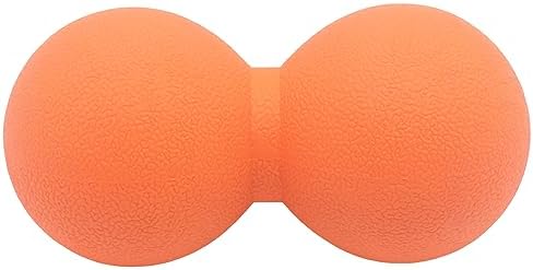 Hard Peanut Massage Ball, Double Lacrosse Massage Ball. Deep Tissue Massager Mobility Roller for Physical Therapy Myofascial Release Trigger Point Muscle Relax Pain Relief Acupressure (Orange) by SIMPLECOOL