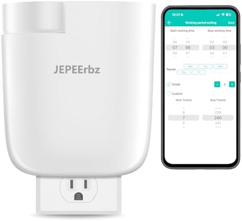 Waterless Diffuser, Plug in Diffuser for Essential Oils,Waterless Essential Oil Diffuser in Wall, Smart Bluetooth App Control, Up to 500 Sq.ft Coverage, White by JEPEErbz