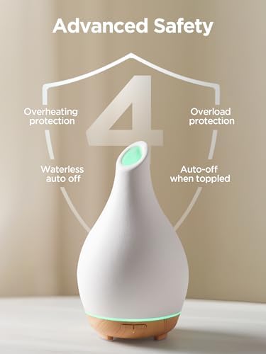 InnoGear 150ml Ceramic Essential Oil Diffuser, Diffusers for Home, White - Image 4