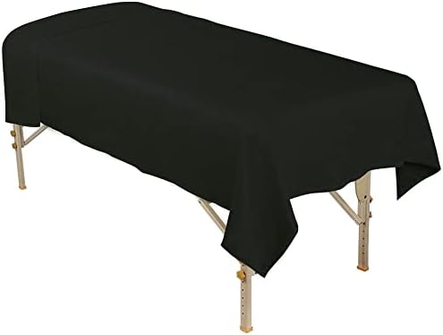 ForPro Premium Microfiber Massage Flat Sheet, 100"L x 61"W, Black - Image 3