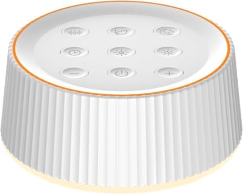 Noise Machine, White Noise Sound Machine for Baby & Adults, 26 Soothing Sounds, 8 Night Light Colors, Tap Control, 6 Timer Settings, Auto-Off & Memory, 4-7-8 Breathing, Sleep Soother for Home by Kipcush%C2%AE