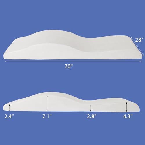 HOMBYS Ergonomic Curvy Foam Massage Bed Mattress Topper, 70" x 28", White - Image 3