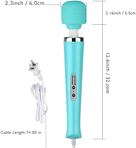 AEVEONE Wired Powerful Handheld Electric Massager with Strong 10 Modes Personal Back Massage for Sports Recovery, Muscle Aches, Relaxing Body (Light Blue) - Image 2
