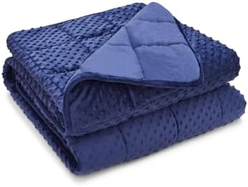TONGDADA Minky Weighted Blanket | 40''x60'',7lbs | Cozy and Soft Minky Weighted Throw Blanket | Luxury Velvet with Premium Glass Beads | Navy Minky - Image 2