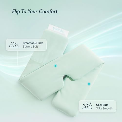 Breescape Cooling Silky Eye Mask, Instant Cool-to-Touch Fabric with Silent Closure, Full-Coverage Light Blocking, Adjustable Soft & Breathable Design for Ultimate Sleep Comfort, Comes with Travel Bag - Image 2
