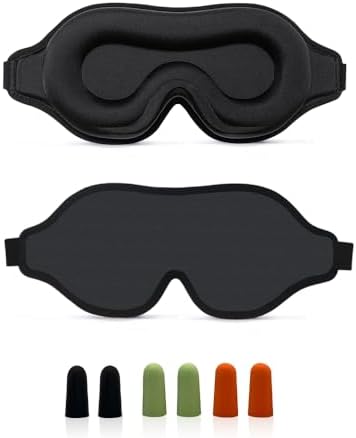 Sleep Mask for Light Sleepers & Side Sleepers, 100% Blackout 3D Cooling Eye Mask, Zero Pressure Breathable Night Blindfold for Insomnia, Deep Sleep, Daytime Sleeping, Travel, Yoga & Shift Work by Unknown