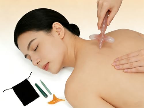 Acupressure Massage Tool Set for Neck and Shoulder Relief, Trigger Point Massager & Gua Sha Scraping Tools for Back, Muscle Tension Relief, Self Massage Kit with Travel Pouch - Image 5