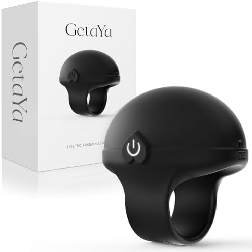 Mini Finger Massage Ball, Waterproof Rechargeable Multifunctional Body Massage Tool (Black) by GetaYa