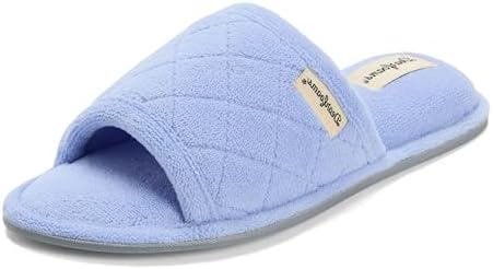 Dearfoams womens Slipper Memory Foam Summer House Shoe Beatrice Terry Slide by Dearfoams