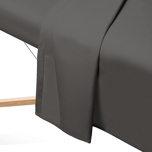 Saloniture 3-Piece Microfiber Massage Table Sheet Set - Premium Facial Bed Cover - Includes Flat and Fitted Sheets with Face Cradle Cover - Gray - Image 4