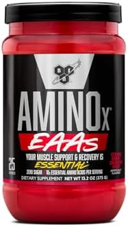 BSN Amino X EAAs, Muscle Recovery & Endurance, 10g Essential Amino Acids, 5g BCAAs, Zero Sugar, Caffeine Free, Strawberry Dragonfruit, 13.2oz, 25 Servings by BSN