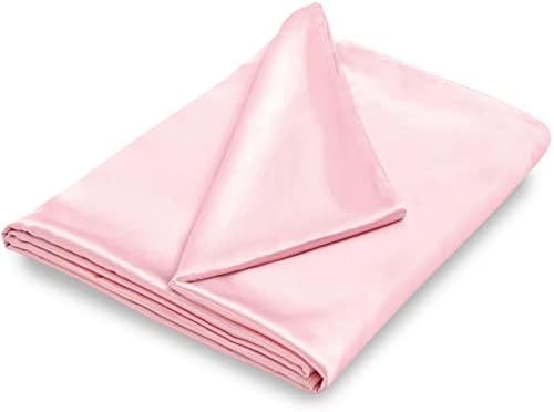NSGZ Satin Duvet Cover for Weighted Blanket, 60x80, 8 Ties, Pink by NSGZ