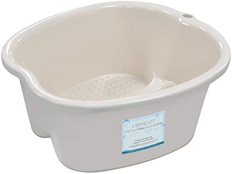 Ownest Foot Bath Spa,Water Spa and Foot Massage, Sturdy Plastic Foot Basin for Soaking Foot,Toe Nails, and Ankles,Pedicure,Portable Foot Tub-White by Ownest