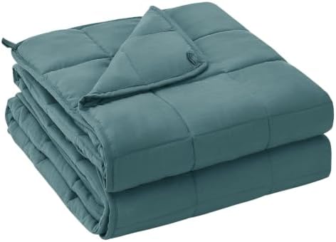 yescool Weighted Blanket for Adults (15 lbs, 60" x 80", Teal) Cooling Heavy Blanket for Sleeping Perfect for 140-160 lbs, Queen Size Breathable Blanket with Premium Glass Bead, Machine Washable by yescool