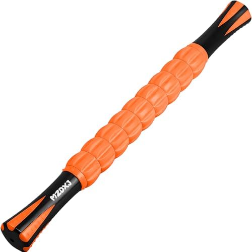 Muscle Roller & Massage Roller Stick for Athletes - Lymphatic Drainage Support, Relieves Muscle Soreness, Cramping & Tightness - Targets Legs, Arms, Back & Calves （Orange Wheel） by Morepicksawait%E2%80%94godiscover