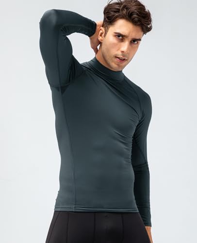 SPVISE Men's Compression Shirts Long Sleeve Mock Turtleneck Workout Tops - Image 5