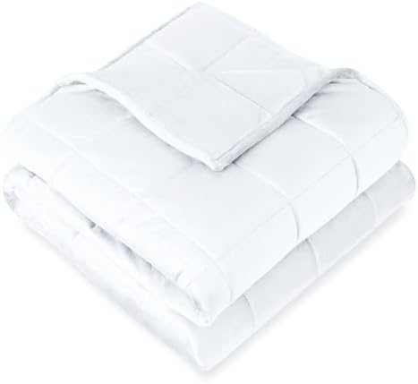 Bare Home Minky Fleece Weighted Blanket (White, 60"x80" 17lbs) by BareHome