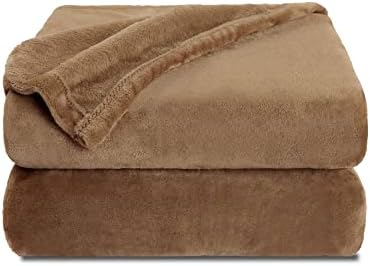 NANPIPER Fleece Blankets, Super Soft Flannel Fuzzy Blanket for Couch, Luxury Cozy Lightweight Microfiber Dog Blanket-Throw Size,Coffee Brown by NANPIPER