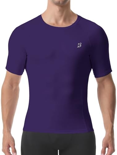 Roadbox Compression Shirt Men Short Sleeve, Cool Dry Base Layer Athletic Undershirts, Workout T-Shirt for Sports Gym Running - Image 2