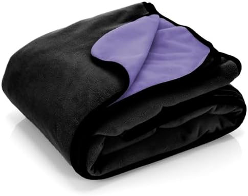 Waterproof Blanket for Bed & Couch Protection, Purple/Black, 80"x90" by Callarome