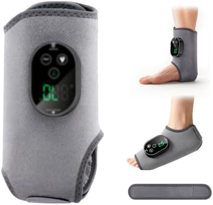 3-in-1 Foot Massager Charge 3 Vibration 6 Speed Heat Control (Grey 1Plack) by Ameilika