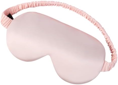 ALASKA BEAR Sleep Mask with Silk-Covered Headband for Hair Care, Silk Eye Mask Comfortable Scrunchy Band Over Ears Non-Adjustable Elastic Strap (Pink, Luxury 22 Momme) by ALASKABEAR