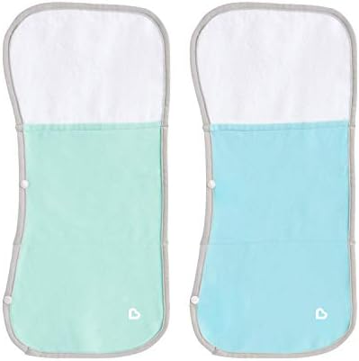 Munchkin® TheraBurpee: 4 Pack Burp Cloths with Built-in Pockets, for use with Colic & Fever Rescue Kit, 1 Blue, 1 Mint,2 Count (Pack of 1) - Image 2