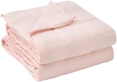 yescool Weighted Blanket for Adults (15 lbs, 60" x 80", Pink) Cooling Heavy Blanket for Sleeping Perfect for 140-160 lbs, Queen Size Breathable Blanket with Premium Glass Bead, Machine Washable by yescool
