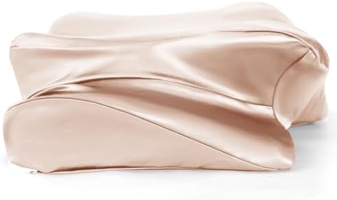 Set of 2 Thickened Satin Pillowcase, Elastic 16 * 24In Pillow Cover for Cervical Pillow or Memory Foam Pillows, Smooth & Soft Hair and Skin Friendly, Queen Size with Zipper Champagne - Image 7