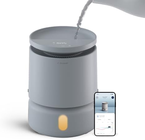 BLUEAIR Room Humidifier - DreamWell - 48Hr Top-Fill Mist-Free InvisibleMist Technology Aroma Stone for Essential Oils and Soothing Mood Lighting - Quiet Operation for Bedroom and Home Use, Grey by Unknown