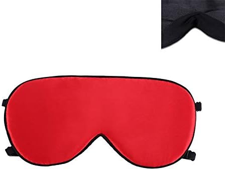 ALASKA BEAR Sleep Mask 2 Straps, Mulberry Silk, Twin Thin Elastic Bands Stay Put All Night, Super-Smooth Slim Eye Mask Two Adjustable Head Strings and Nose Baffle(Red) by ALASKABEAR