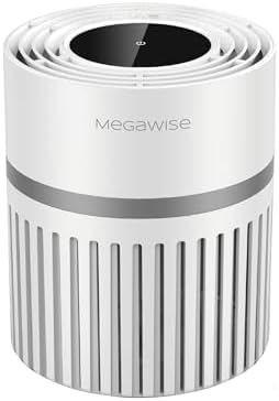 MEGAWISE EPI810 Air Purifier for Small Rooms | Captures Dust, Smoke, Pet Hair | Ideal for Home, Office, Bedroom (White) by MEGAWISE
