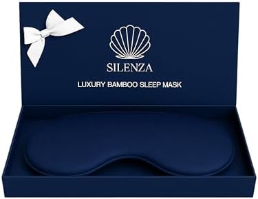 Luxury Bamboo Sleep Mask – Ultra-Soft Cooling Eye Mask for 100% Light Blocking, Adjustable Comfort Strap, Perfect for Travel & Better Sleep (Navy) by Unknown