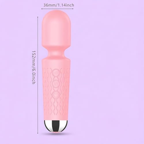 Handheld Cordless Mini Massager, Powerful Quiet with Waterproof, 20 Modes & 8 Speeds Vibration Wand for Back Neck Shoulders, Muscle Soreness Relief & Recovery (Pink) - Image 5