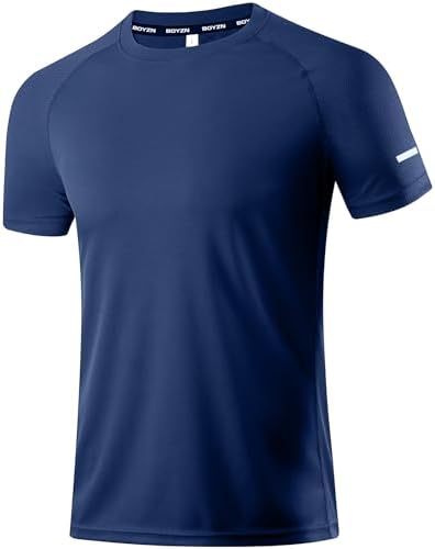Boyzn 1, 3, 5 or 7 Pack Men's Workout Running Shirts, Dry Fit Moisture Wicking T-Shirt, Gym Athletic Short Sleeve Tee Shirts by Boyzn