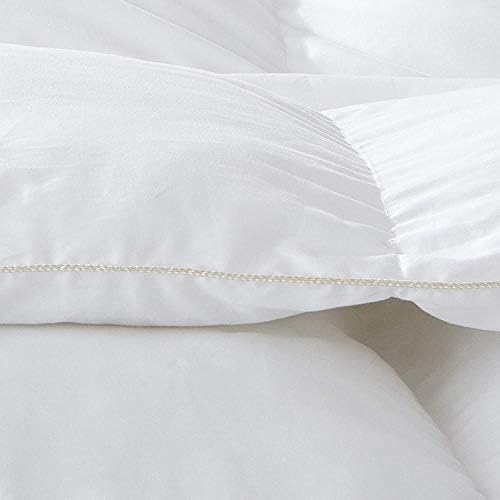 Luxurious Twin/Twin XL Size Goose Down Fiber Waterfowl Feather Fiber Comforter Duvet, 100% Egyptian Cotton Cover, 50 oz. Fill Weight, Baffle Box Design, White Solid - Image 4