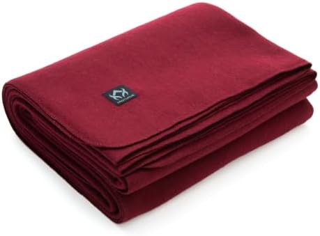 Arcturus Tahoe Wool Bed Blanket | Soft, Breathable Wool Blanket for Year-Round Comfort - Queen Size (90"x 96") | Thick & Washable (Wine) by Arcturus