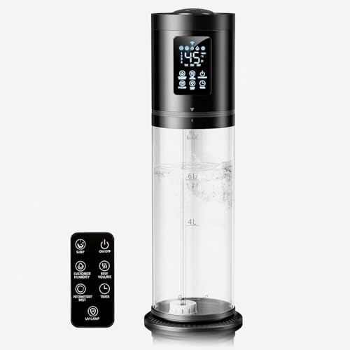 Humidifiers for Bedroom Large Room, 4 Levels Cool Mist Humidifier with Clear Tank, 7 Color Lights Essential Oil Diffuser with 16H Timer, Top Fill Humidifier for Home Plants Office by HumidifiersforLargeRoom