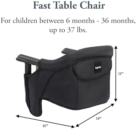 Inglesina Fast Table Chair, Black - Portable Baby High Chair - for Babies & Toddlers up to 37 lbs - Collapsible Design - Fits Tables 0.8'' to 3.5'' Thick - Compact & Easy to Use - Travel Bag Included - Image 3