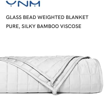 YnM Cooling Weighted Blanket for Adults, 7lbs Heavy Bed Throw for One Person of 60lbs, Perfect for Hot Sleepers or Warm Climates with Rayon/Glass Beads(41x60 Inches,Twin Bed, Light Grey) - Image 3